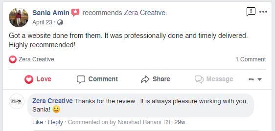 Zera Creative Testimonials