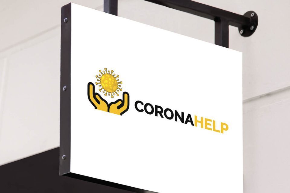 Corona Help Logo Design
